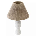 Настольная лампа с плетеным абажуром и белым мраморным основанием Simplicity and Nobility варинант исполнения - 1 | Loft Concept в Тюмени