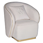 Кресло велюровое оттенка слоновой кости с простроченной спинкой Perfect Comfort варинант исполнения - 1 | Loft Concept в Тюмени