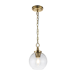 Подвесной светильник латунного цвета с прозрачным стеклянным плафоном Feiss варинант исполнения - 7 | Loft Concept в Тюмени