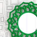 Зеркало круглое в ажурной зеленой раме Green Floral Pattern варинант исполнения - 1 | Loft Concept в Тюмени