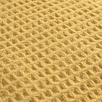 Плед из шерсти цвета охры с бахарамой Waffle Comfort варинант исполнения - 2 | Loft Concept в Тюмени