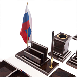 Настольный письменный набор из природного камня обсидиана с декором в виде орла Golden Eagle варинант исполнения - 4 | Loft Concept в Тюмени