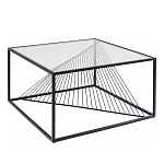 Журнальный стол черный с столешницей из прозрачного закаленного стекла Dynamics варинант исполнения - 1 | Loft Concept в Тюмени