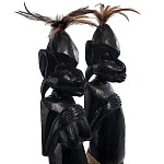 Комплект из 2-х деревянных статуэток Asmat Wooden Statuettes Black варинант исполнения - 3 | Loft Concept в Тюмени