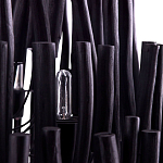 Люстра черная с несколькими ярусами деревянных палочек Bright Wooden Chandelier варинант исполнения - 10 | Loft Concept в Тюмени