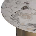 Стол журнальный круглый керамогранит белый Keramos варинант исполнения - 3 | Loft Concept в Тюмени