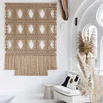 Панно на стену плетеное Макраме бежевый цвет  варинант исполнения - 5 | Loft Concept в Тюмени