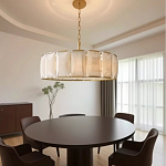 Люстра круглая Д110 см с абажуром из прямоугольных панелей Calling to Shine варинант исполнения - 3 | Loft Concept в Тюмени