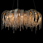 Люстра круглая подвесная с металлическими дугами и длинными цепочками 80 см Atlantis Chain варинант исполнения - 6 | Loft Concept в Тюмени