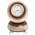 Часы настольные в виде шара из натурального камня Ball Stone Clock варинант исполнения - 1 | Loft Concept в Тюмени