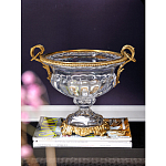 Чаша из прозрачного стекла с бронзовой подставкой и ручками Eden Garden варинант исполнения - 2 | Loft Concept в Тюмени