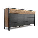 Комод 8 ящиков с подсветкой на рельефном фасаде Warm Industrial варинант исполнения - 7 | Loft Concept в Тюмени