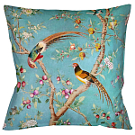 Подушка декоративная с изображением птиц в саду Chinoiserie Birds in the Peach Orchard Cushion варинант исполнения - 1 | Loft Concept в Тюмени