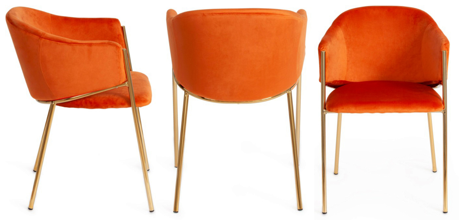 Стул Faisal Orange Velvet Chair Стул Faisal Orange Velvet Chair - Loft-Concept в Тюмени