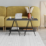 Стол журнальный с прямоугольной столешницей и полкой цвета антрацит ESSEL ANTHRACITE варинант исполнения - 1 | Loft Concept в Тюмени