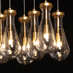 Люстра с 9-ю прозрачными стеклянными плафонами в форме капли Lucid Rain  варинант исполнения - 5 | Loft Concept в Тюмени