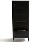 Комод узкий с 5-ю ящиками черный Silva Black Chest of Drawers варинант исполнения - 5 | Loft Concept в Тюмени