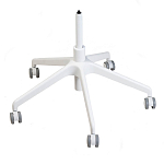 Стул с мягкой синей обивкой из велюра и подъемно-поворотным механизмом на белых колесиках Harper Blue and White варинант исполнения - 4 | Loft Concept в Тюмени