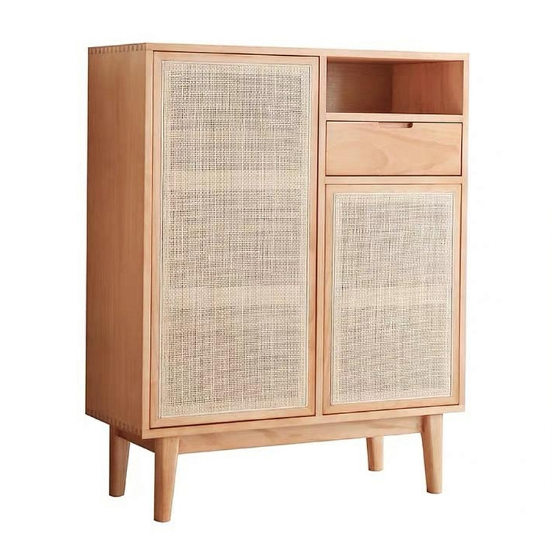 Комод с плетеными дверками и открытой нишей с ящиком Dora Sideboard Бежевый Комод с плетеными дверками и открытой нишей с ящиком Dora Sideboard Бежевый в Тюмени | Loft Concept