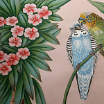 Обои ручная роспись Amazonia Florence Pink dyed silk варинант исполнения - 6 | Loft Concept в Тюмени