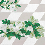 Обои ручная роспись Tiled Meadow Original colourway on Lilac Hint slub silk варинант исполнения - 1 | Loft Concept в Тюмени