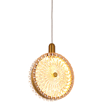 Подвесной светильник с плафоном из рельефного стекла Peony Glass Bronze  варинант исполнения - 1 | Loft Concept в Тюмени