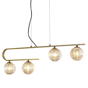 Современная люстра Perforated Glass 4 лампы Латунь