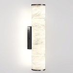 Бра с цилиндрическим плафоном из белого алебастра на прямоугольном основании Темная Латунь Cryptocrystalline Stone варинант исполнения - 1 | Loft Concept в Тюмени