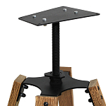 Барный стул со спинкой и металлической подставкой на 4-х деревянных ножках Бежевый Велюр Vendramin Chair варинант исполнения - 7 | Loft Concept в Тюмени