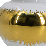 Ваза белая с крышкой и золотистыми фрагментами 24 см Chinoiserie Ceramics варинант исполнения - 3 | Loft Concept в Тюмени