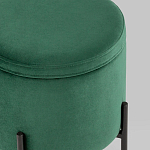 Зеленый пуф на черных ножках SANJAY варинант исполнения - 4 | Loft Concept в Тюмени