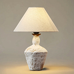 Настольная лампа с керамическим фактурным основанием и тканевым абажуром Eastern Tale варинант исполнения - 2 | Loft Concept в Тюмени