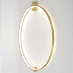 Бра светодиодное круглой формы с рамкой цвета латунь Ring Horizontal варинант исполнения - 3 | Loft Concept в Тюмени