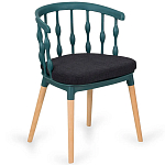 Пластиковый стул на ножках из массива бука Ferret Spiral Green варинант исполнения - 7 | Loft Concept в Тюмени