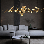 Люстра в виде золотой ветки с цветами и птичками Marvelous Garden варинант исполнения - 3 | Loft Concept в Тюмени