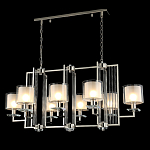 Люстра прямоугольной формы с 8-ю цилиндрическими плафонами из стекла Laurent варинант исполнения - 7 | Loft Concept в Тюмени