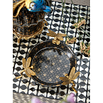 Блюдо черного цвета из фрафора на бронзовых ножках в виде стрекоз Eden Garden варинант исполнения - 4 | Loft Concept в Тюмени