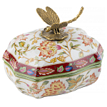 Фарфоровая шкатулка с бронзовой стрекозой Eden Garden варинант исполнения - 1 | Loft Concept в Тюмени