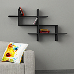 Полка фигурная подвесная цвета антрацит HALIC BOOKCASE ANTHRACITE варинант исполнения - 1 | Loft Concept в Тюмени