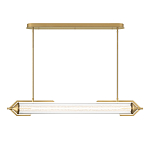 Подвесной светильник линейный золотого цвета с длинной цилиндрической стеклянной трубкой Eurofase варинант исполнения - 3 | Loft Concept в Тюмени