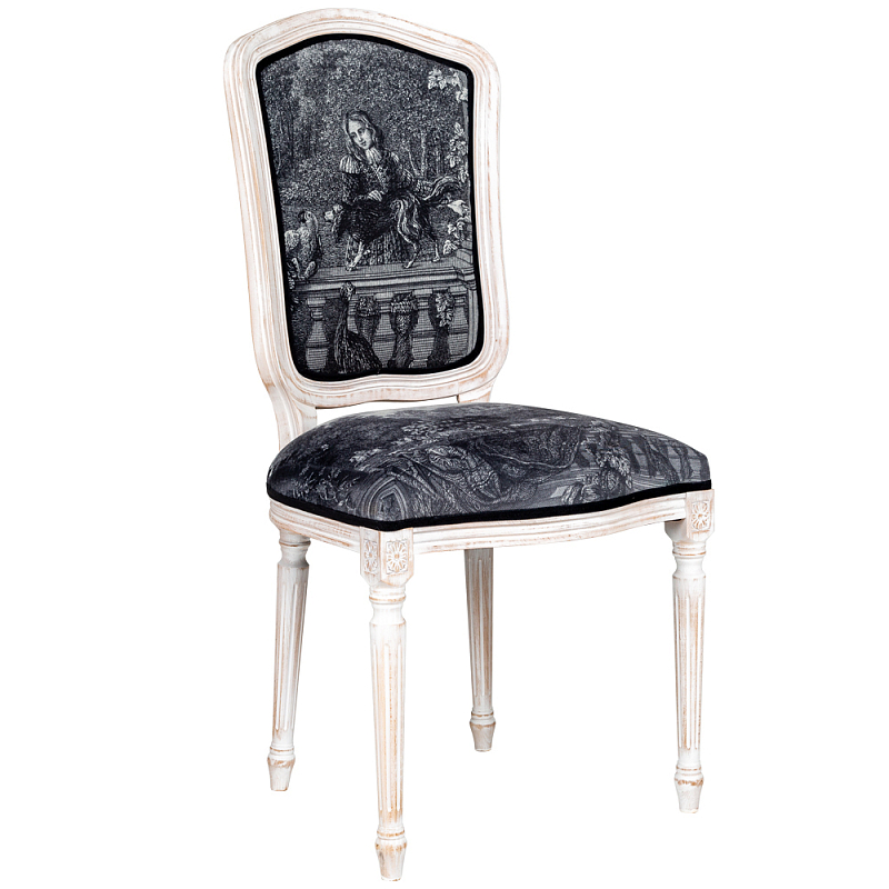 Стул Marimon Stool Черно-белый Белый винтажная патина Стул Marimon Stool Черно-белый Белый винтажная патина в Тюмени | Loft Concept