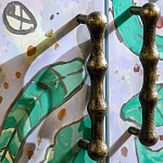 Премиальный Шкаф Defoliation двухстворчатый роспись зеленые листья  варинант исполнения - 4 | Loft Concept в Тюмени