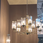 Люстра с 9-ю цилиндрическими стеклянными плафонами Jeanette варинант исполнения - 6 | Loft Concept в Тюмени
