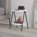 Стол приставной с 2-мя круглыми белыми столешницами ESSEL SIDE TABLE WHITE варинант исполнения - 4 | Loft Concept в Тюмени