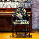 Стул с подлокотниками из натурального бука с изображением птиц и цветов Blooming Birds варинант исполнения - 2 | Loft Concept в Тюмени