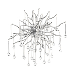 Бра с лучеобразным основанием и подвесками из прозрачного стекла в виде длинных капель Droplet Chandelier варинант исполнения - 7 | Loft Concept в Тюмени