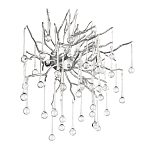 Бра с лучеобразным основанием и подвесками из прозрачного стекла в виде длинных капель Droplet Chandelier варинант исполнения - 9 | Loft Concept в Тюмени