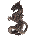 Декоративная статуэтка Дракон Dark Bronze Dragon Holding Sphere Statuette варинант исполнения - 3 | Loft Concept в Тюмени