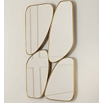 Зеркало в ассиметричной раме золотистого цвета Chaotic варинант исполнения - 1 | Loft Concept в Тюмени