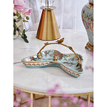 Блюдо из голубого фарфора с бронзовой ручкой в виде ветки Blue Garden варинант исполнения - 3 | Loft Concept в Тюмени